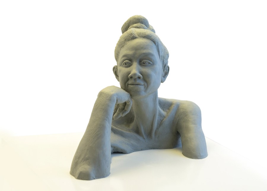 Philippino Woman Portrait Clay Sculpture