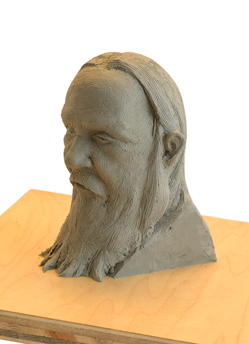 Quick Head Study clay sculpture